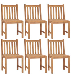 Chaises de jardin 6 pcs avec coussins Bois de teck massif