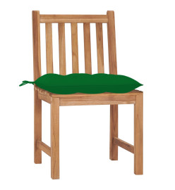 Chaises de jardin 6 pcs avec coussins Bois de teck massif