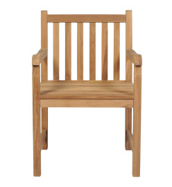 Chaises de jardin 6 pcs avec coussins vert Bois de teck solide