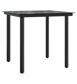 Mobilier à dîner de jardin 3pcs avec coussins noir et gris