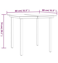 Mobilier à dîner de jardin 3pcs avec coussins noir et gris