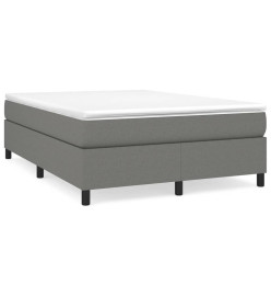 Lit à sommier tapissier avec matelas Gris foncé 140x200cm Tissu