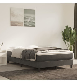 Lit à sommier tapissier et matelas Gris foncé 120x200cm Velours
