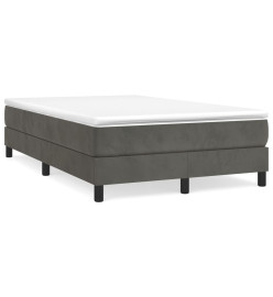 Lit à sommier tapissier et matelas Gris foncé 120x200cm Velours