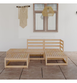 Salon de jardin 5 pcs Bois de pin massif