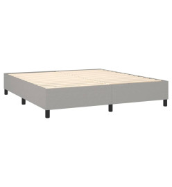 Lit à sommier tapissier avec matelas Gris clair 160x200cm Tissu