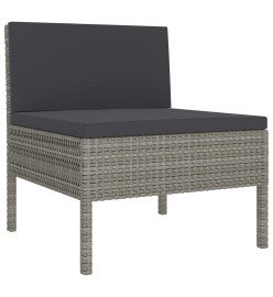 Salon de jardin 10 pcs avec coussins Résine tressée Gris