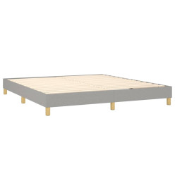 Lit à sommier tapissier avec matelas Gris clair 180x200cm Tissu