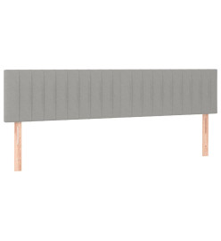 Lit à sommier tapissier avec matelas Gris clair 180x200cm Tissu