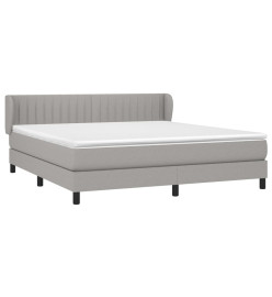 Lit à sommier tapissier avec matelas Gris clair 180x200cm Tissu