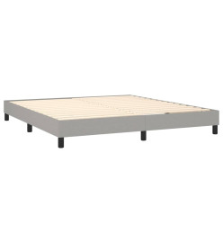 Lit à sommier tapissier avec matelas Gris clair 180x200cm Tissu
