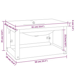 Cadre de lavabo de salle de bain vasque à encastrer Blanc Fer