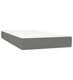 Lit à sommier tapissier avec matelas Gris foncé 90x200 cm Tissu