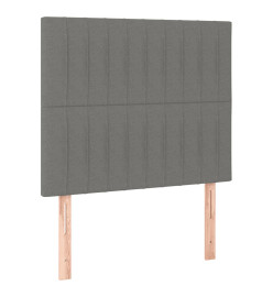 Lit à sommier tapissier avec matelas Gris foncé 90x200 cm Tissu
