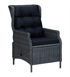 Ensemble à dîner de jardin 5 pcs Gris foncé Résine tressée