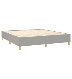 Lit à sommier tapissier avec matelas Gris clair 160x200cm Tissu
