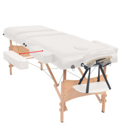 Table de massage pliable à 3 zones 10 cm d'épaisseur Blanc