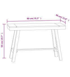 Banc 80 cm Bois massif de teck