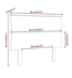 Tête de lit Blanc 94x6x82,5 cm Bois massif de pin