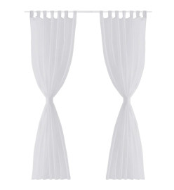 Rideau fin Blanc 140x245 cm 2 pcs