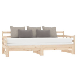 Lit coulissant Bois de pin solide 2x(90x200) cm