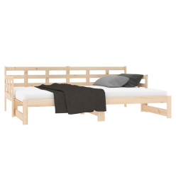 Lit coulissant Bois de pin solide 2x(90x200) cm