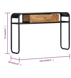 Table console 118 x 30 x 75 cm Bois de manguier massif