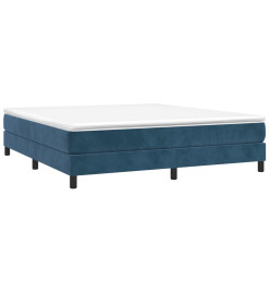 Lit à sommier tapissier et matelas Bleu foncé 160x200cm Velours