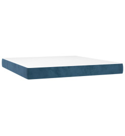 Lit à sommier tapissier et matelas Bleu foncé 160x200cm Velours