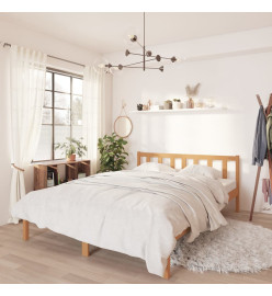 Cadre de lit Marron miel Bois pin massif 120x190cm Petit Double