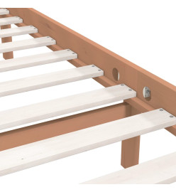 Cadre de lit Marron miel Bois pin massif 120x190cm Petit Double