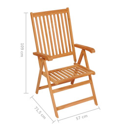 Chaises de jardin 4 pcs avec coussins bleu royal Bois de teck