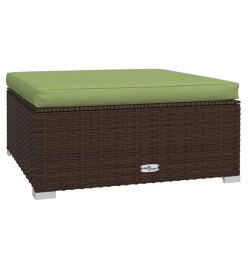 Salon de jardin 6 pcs avec coussins Résine tressée Marron