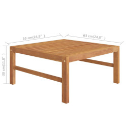Salon de jardin 3 pcs avec coussins crème Bois de teck