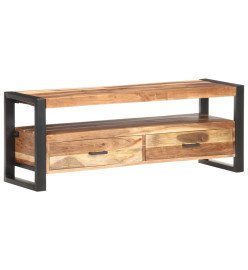 Meuble TV 120x35x45 cm Bois massif avec finition miel