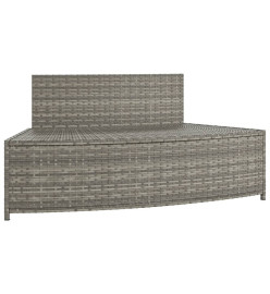 Bancs de spa avec coussins 2 pcs gris résine tressée