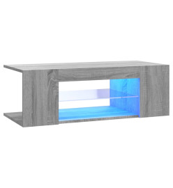 Meuble TV avec lumières LED Sonoma gris 90x39x30 cm