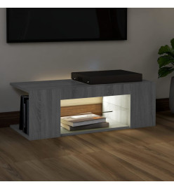 Meuble TV avec lumières LED Sonoma gris 90x39x30 cm