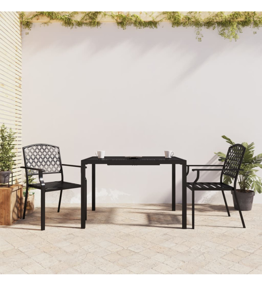 Ensemble de salle à manger de jardin 3 pcs anthracite acier Ensemble de salle à manger de jardin 3 pcs anthracite acier