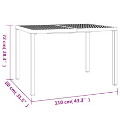 Ensemble de salle à manger de jardin 3 pcs anthracite acier
