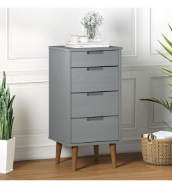 Commode MOLDE Gris 40x35x82 cm Bois de pin massif