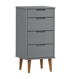 Commode MOLDE Gris 40x35x82 cm Bois de pin massif