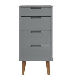 Commode MOLDE Gris 40x35x82 cm Bois de pin massif