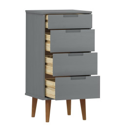 Commode MOLDE Gris 40x35x82 cm Bois de pin massif