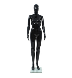 Mannequin femme corps complet base verre Noir brillant 175 cm