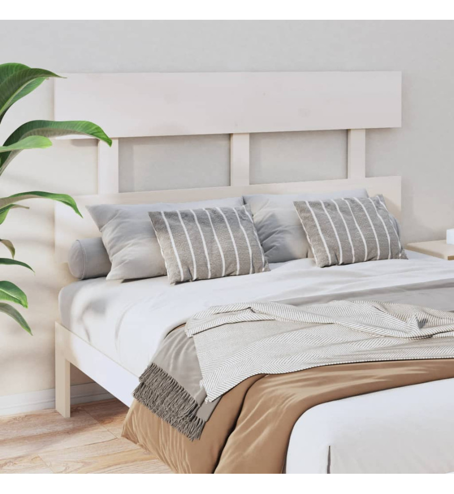 Tête de lit Blanc 124x3x81 cm Bois massif de pin Tête de lit Blanc 124x3x81 cm Bois massif de pin