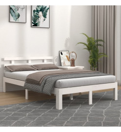 Cadre de lit Blanc Bois massif 140x190 cm