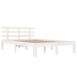 Cadre de lit Blanc Bois massif 140x190 cm