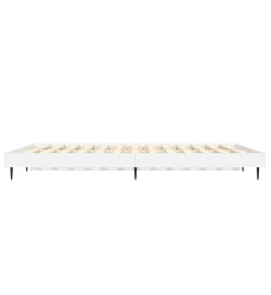 Cadre de lit blanc brillant 140x190 cm bois d'ingénierie