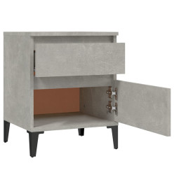 Tables de chevet 2 pcs Gris béton 40x35x50 cm